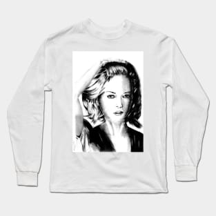 Beauty, graphite & charcoal portrait Long Sleeve T-Shirt